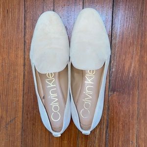 Calvin Klein Beige Suede Slip On Shoes